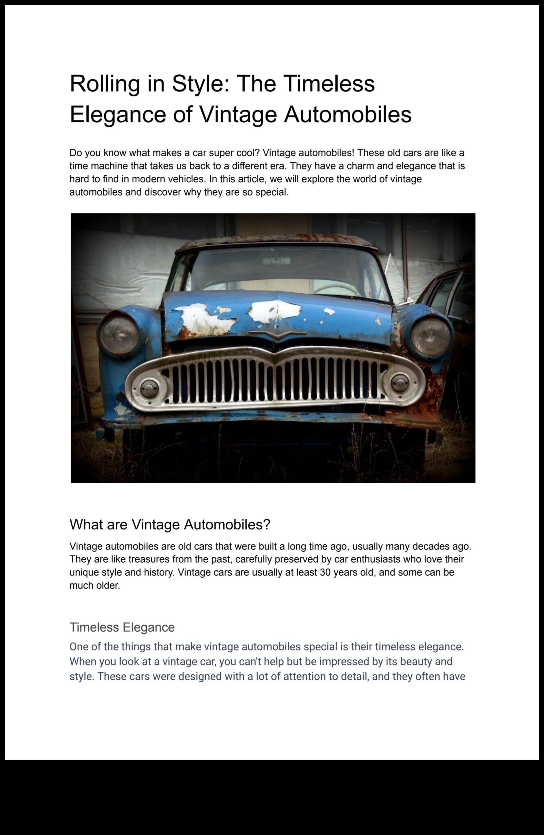 Изпитани във времето съкровища: прегръщане на очарованието на ретро автомобили